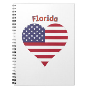 Florida American Flag Herz Notizblock