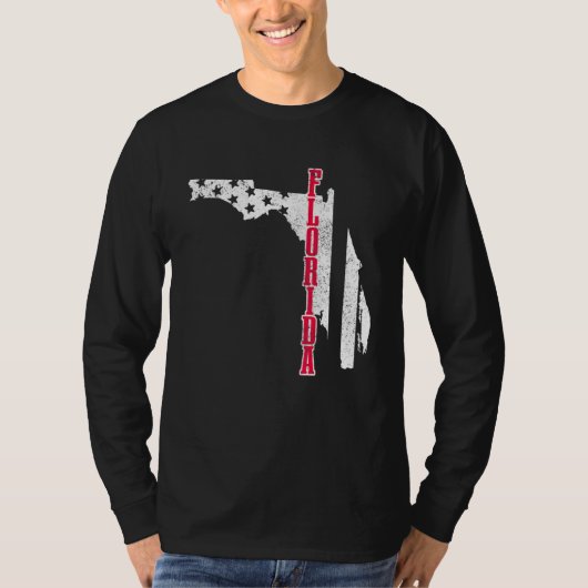 Florida American Flag Map Pride Patriotic 4. J T-Shirt (Vorderseite)