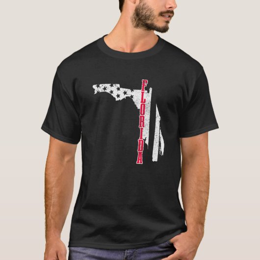 Florida American Flag Map Pride Patriotic 4. J T-Shirt (Vorderseite)