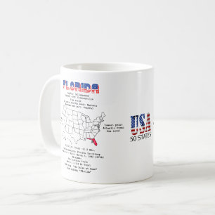 Florida American Staat auf der Karte und nützliche Kaffeetasse