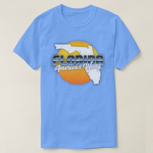 Florida Americas Wang Retro verblasstes Design T-Shirt (Design vorne)