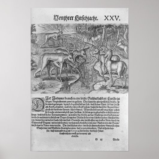 Florida-Amerikanische Ureinwohner Jagd auf Hirsche Poster (Vorne)