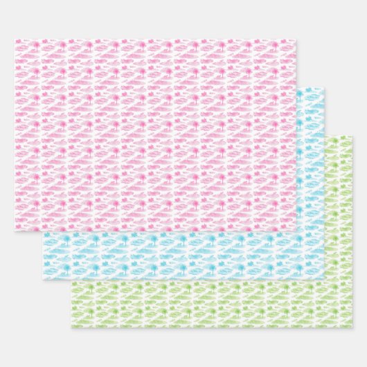 Florida Animal Toile Wrapping Paper Geschenkpapier Set (Set)