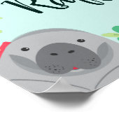 Florida Animals Babydusche Windeln Raffelzeichen Poster (Ecke)