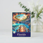 Florida | Anime Style Cel Schattenkarte Postkarte (Stehend Vorderseite)