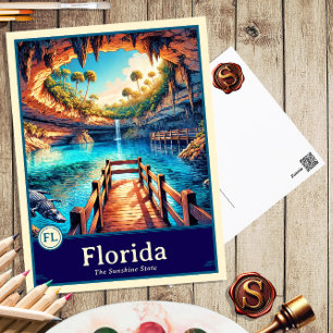 Florida   Anime Style Cel Schattenkarte Postkarte