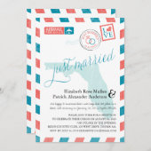 Florida Antique Airmail Nur verheiratet Empfang Einladung (Vorne/Hinten)