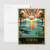 Florida | Art Deco Postkarte (Vorne/Hinten)