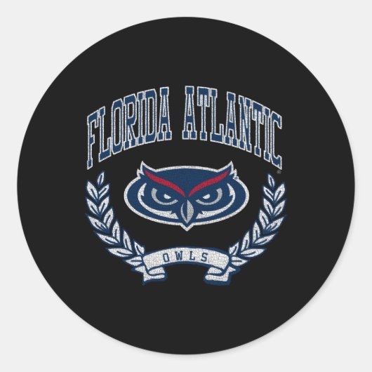 Florida Atlantic Owls Victor Heather Gray Runder Aufkleber (Vorderseite)