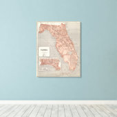 Florida Atlas Karte Leinwanddruck (Insitu (Holzboden))