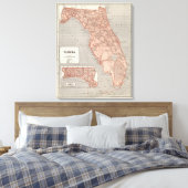 Florida Atlas Karte Leinwanddruck (Insitu (Schlafzimmer))