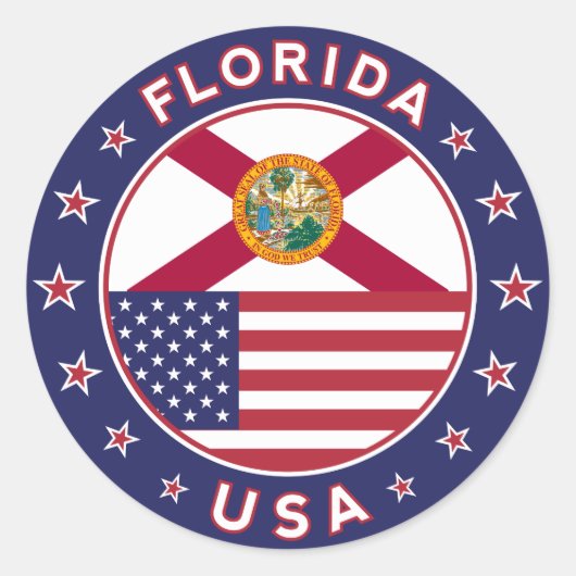 Florida-Aufkleber Runder Aufkleber (Vorderseite)
