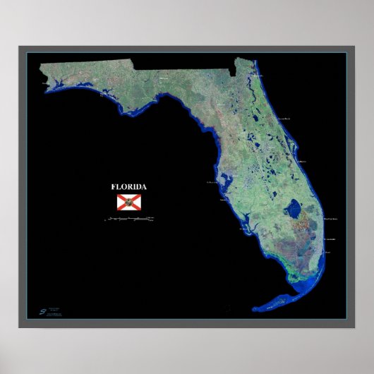 Florida aus dem Satellitenplakat Poster (Vorne)
