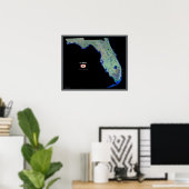 Florida aus dem Satellitenplakat Poster (Heimbüro)