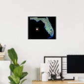 Florida aus dem Satellitenplakat Poster (Heimbüro)