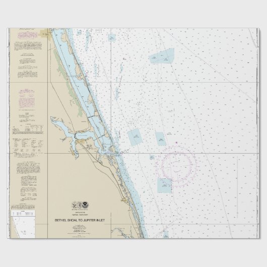 🌊 ⚓ Florida Authentisches Schönheitsdiagramm Geschenkpapier (Flach)