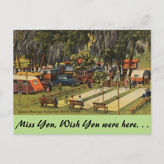 Florida, Bartow, Stadtbahnhof Postkarte (Vorderseite)