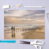 Florida Beach at Sunset - Travel Fotografy Birds Seidenpapier (Handwerk)