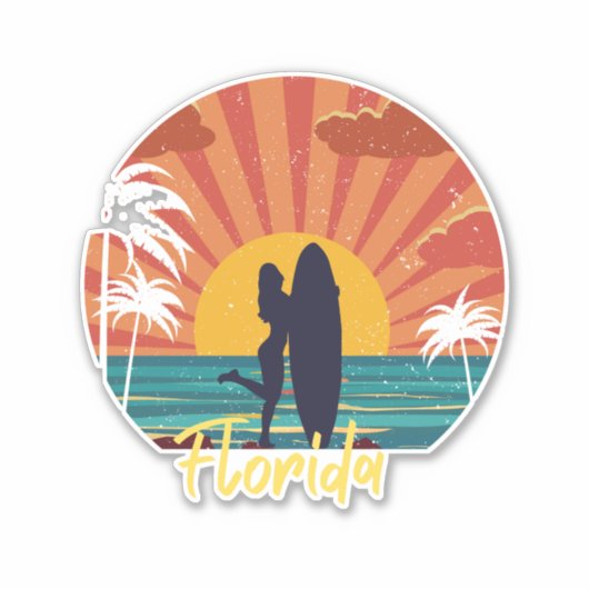 Florida Beach Aufkleber (Vorderseite)
