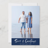 Florida Beach Blue Strip Foto Weihnachten (Vorderseite)