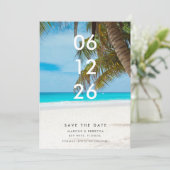 Florida Beach Foto Wedding Save the Date (Stehend Vorderseite)
