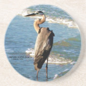Florida Beach Great Blue Heron Bird Nature Foto Getränkeuntersetzer (Vorne)