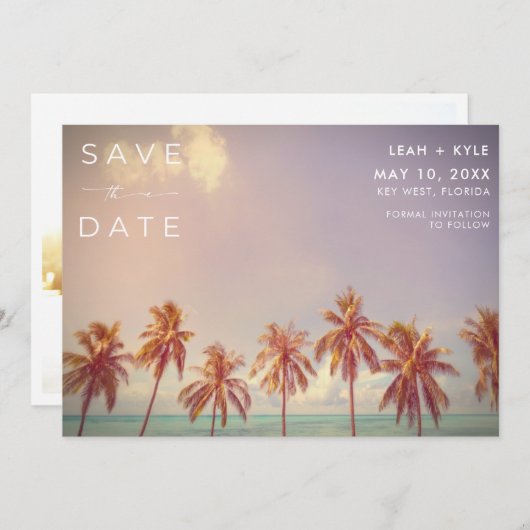 Florida Beach Hochzeit in Urlaubsort Foto Save The Date (Vorne/Hinten)