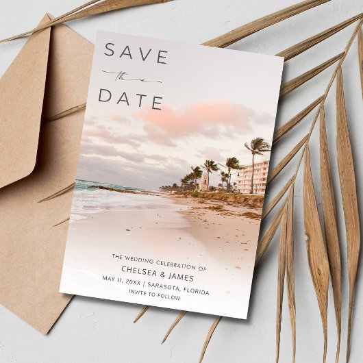 Florida Beach Hochzeit in Urlaubsort Foto Save The Date