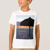Florida Beach Life Sunset Palm Frontla T-Shirt (Vorderseite)