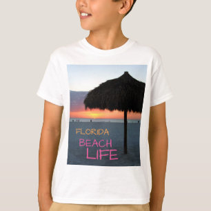 Florida Beach Life Sunset Palm Frontla T-Shirt