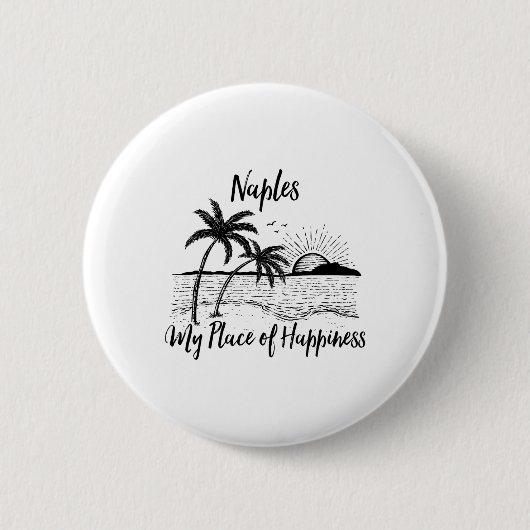 Florida Beach mein Ort des Glücks - Neapel Button (Vorderseite)
