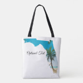 FLORIDA Beach Ocean Palm Tree gefüllt Tasche (Rückseite)