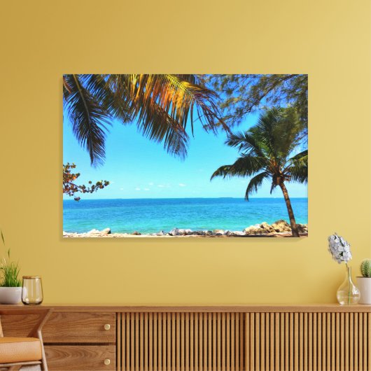 Florida Beach Palm Trees Leinwanddruck (Insitu (Wohnzimmer))