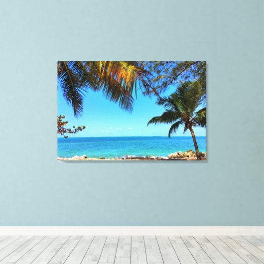 Florida Beach Palm Trees Leinwanddruck (Insitu (Holzboden))