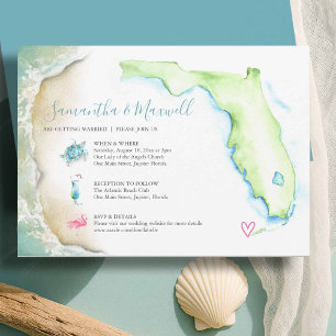 Florida Beach Personalisiert Hochzeitseinladung Einladung
