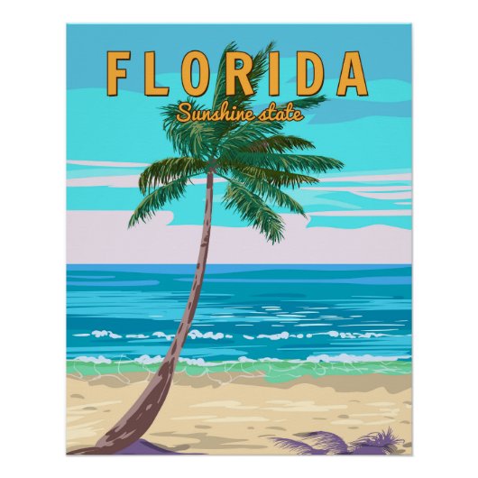Florida Beach Retro Poster (Vorderseite)