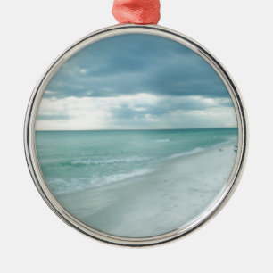 Florida Beach Silbernes Ornament