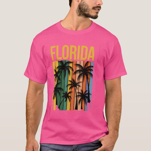 Florida Beach Summer Palm Trees T-Shirt (Vorderseite)