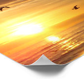 Florida Beach Sunset mit Vögeln Poster (Ecke)