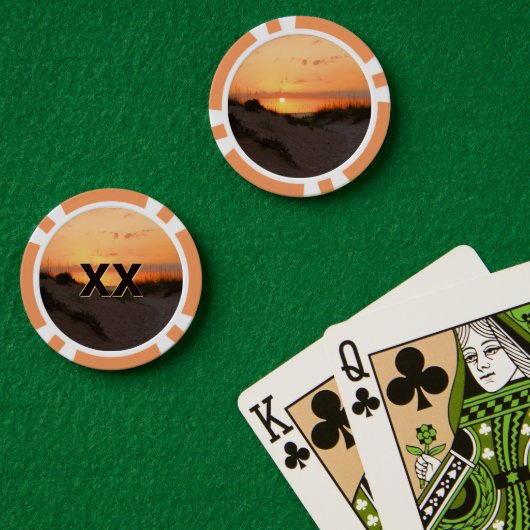 Florida Beach Sunset Pokerchips (Pokertisch (doppelt))