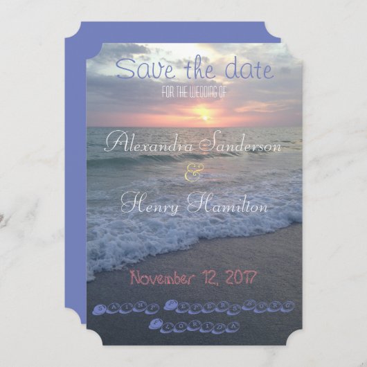 Florida Beach Sunset Save the Date (Vorne/Hinten)