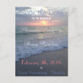 Florida Beach Sunset Save the Date Ankündigungspostkarte (Vorderseite)
