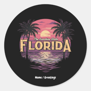 Florida Beach während der Sonnenuntergänge mit Bli Runder Aufkleber