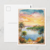 Florida Beach Wasserfarbenmalerei Postkarte (Vorne/Hinten)