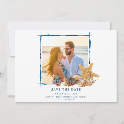 Florida Beach Wedding Foto Save the Date (Vorderseite)