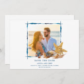 Florida Beach Wedding Foto Save the Date (Vorne/Hinten)