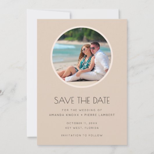 Florida Beach Wedding Foto Save the Date (Rückseite)