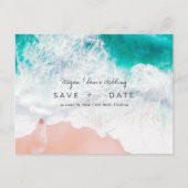 Florida Beach Wedding Save the Date Ankündigungspostkarte (Vorderseite)