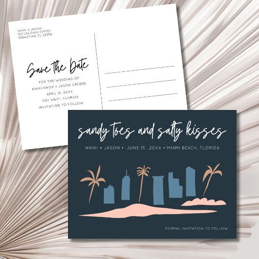 Florida Beach Wedding Save the Date Ankündigungspostkarte