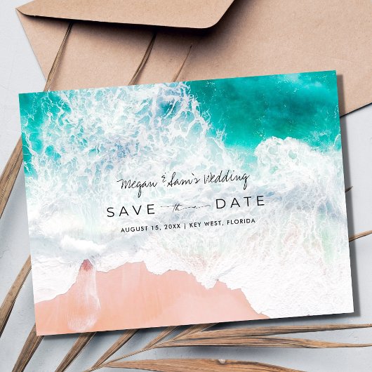 Florida Beach Wedding Save the Date Ankündigungspostkarte